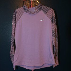 Nike DRI-FIT Running Pullover Hooded Purple Long Sleeve Shirt